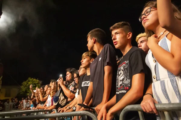 Auditoire regarder artiste de musique sur Festival — Photo