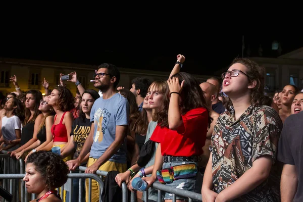 Audiencia ver artista de música en Festival — Foto de Stock