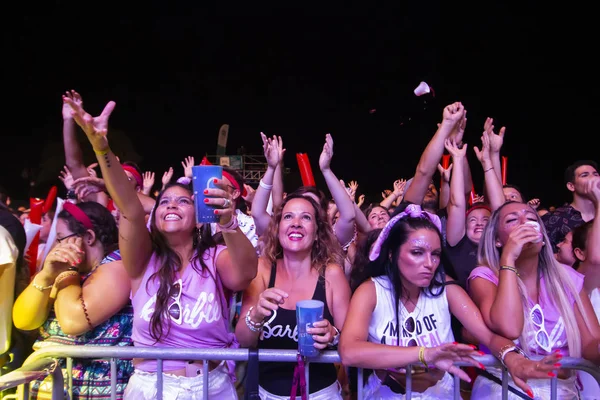 Audience guarda l'artista musicale al Festival — Foto Stock