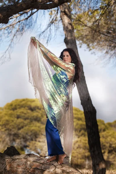 Belly dancer on nature — Stock Photo, Image