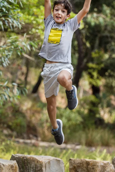 Cute boy outdoor running — Stock Photo, Image