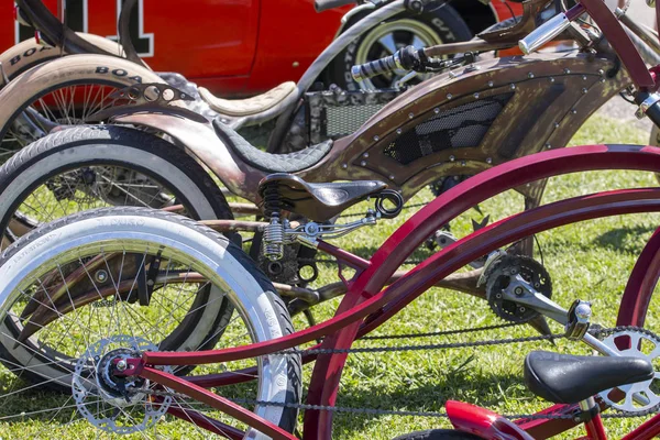 Display of vintage bicycles on show — Stock Photo, Image