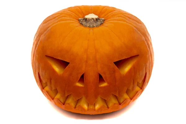 Halloween orange pumpkin with evil smile — Stock Photo, Image