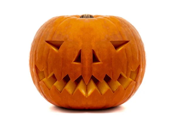 Halloween orange pumpkin with evil smile — Stock Photo, Image