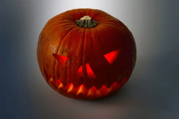 Halloween orange pumpkin with evil smile — Stock Photo, Image