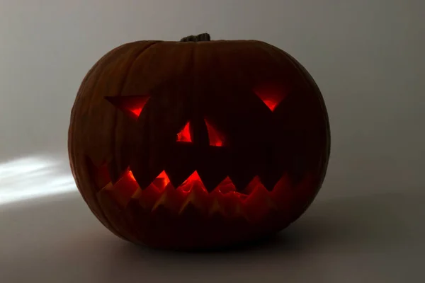 Halloween orange pumpkin with evil smile — Stock Photo, Image