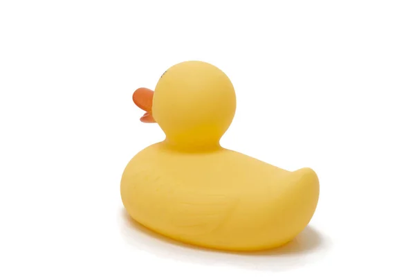 Ładny plastikowy żółty kaczka — Zdjęcie stockowe