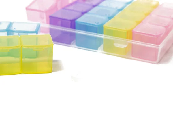 Colored pillbox organizer — Stock Photo, Image