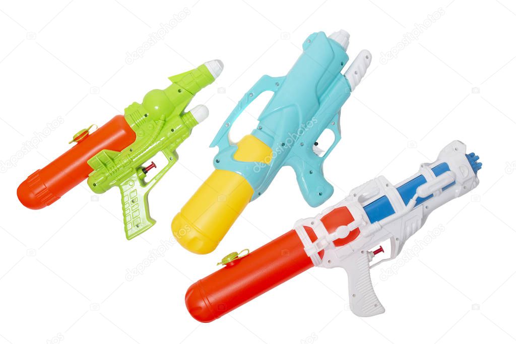 Colorful plastic water guns 