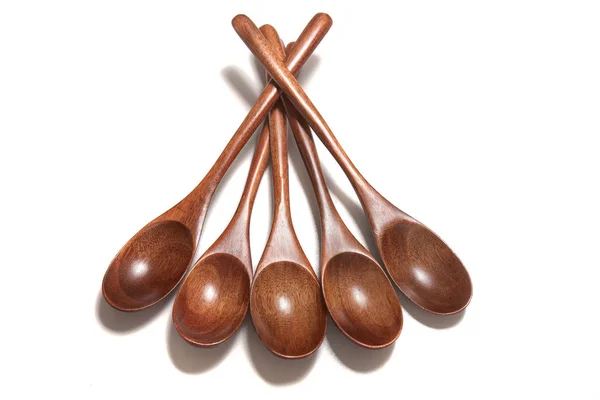 Wooden spoons over white background — 스톡 사진