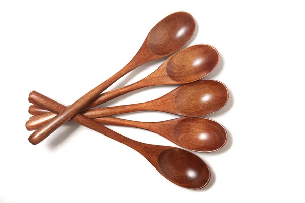 Wooden spoons over white background — 스톡 사진