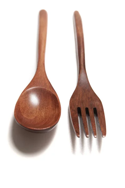 Wooden fork and spoon — Stock Photo, Image