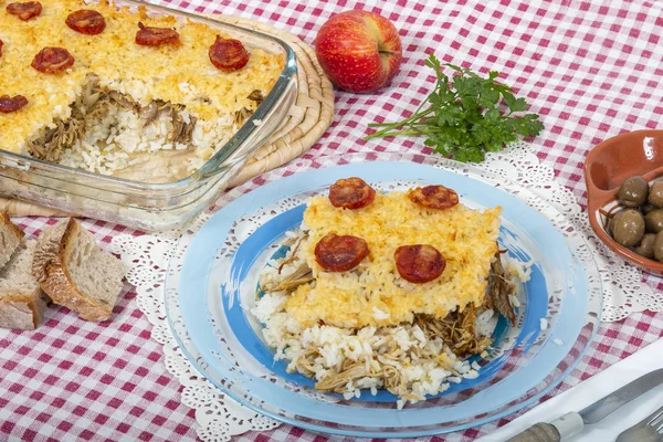 Arroz con pato y chorizo — Foto de Stock