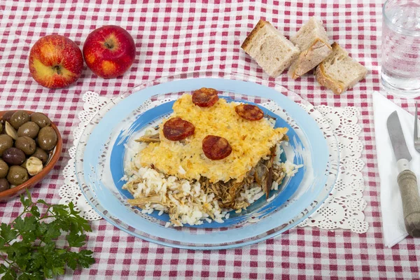 Arroz con pato y chorizo — Foto de Stock