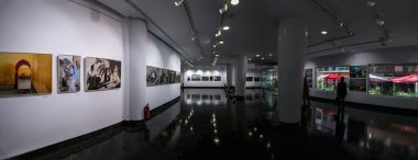 HUELVA, SPAIN - 22nd FEBRUARY, 2020: Photography exhibition Bruno Barbey, 