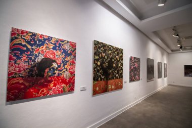 HUELVA, SPAIN - 22nd FEBRUARY, 2020: Photography exhibition Cecilia Paredes, 