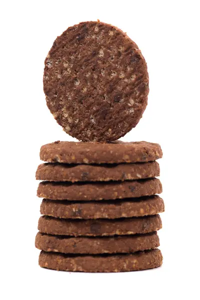 Fullkorn Havregryn Cookies Isolerad Vit Bakgrund — Stockfoto