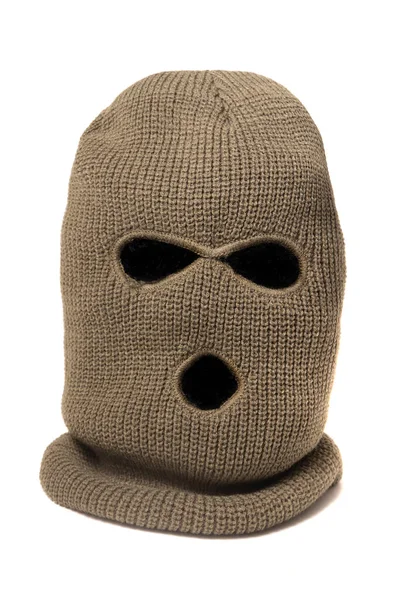 Máscara Cabeça Balaclava Isolado Fundo Branco — Fotografia de Stock