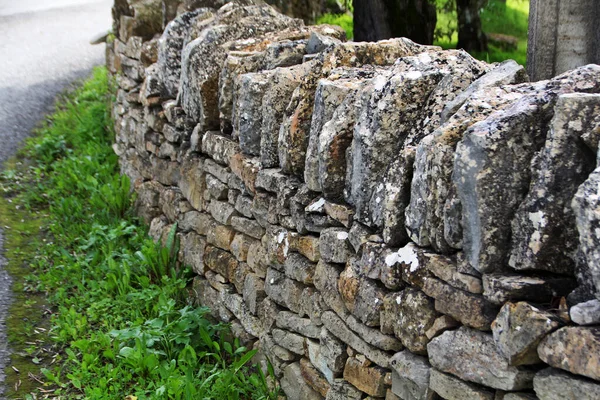 Traditional Slate Stone Wall Portuguese Countryside Algarve Region — Stock Photo, Image