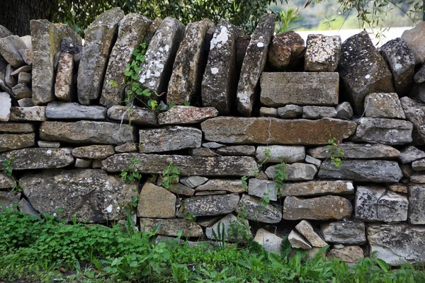 Traditional Slate Stone Wall Portuguese Countryside Algarve Region — Stock Photo, Image