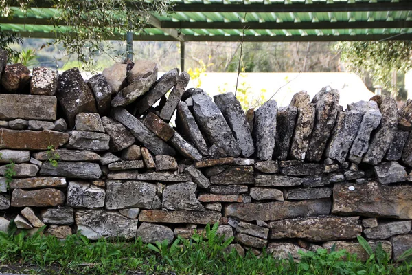 Традиционная Каменная Стена Сельской Местности Португалии Алгарве — стоковое фото