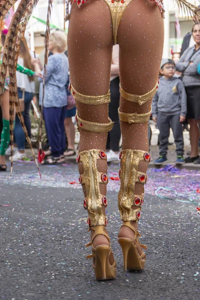 Loule Portugal Fevereiro 2020 Festa Carnaval Carnaval Participantes Desfile Cidade — Fotografia de Stock