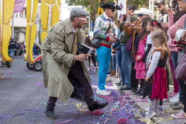 Loule Portugal Fevereiro 2020 Festa Carnaval Carnaval Participantes Desfile Cidade — Fotografia de Stock