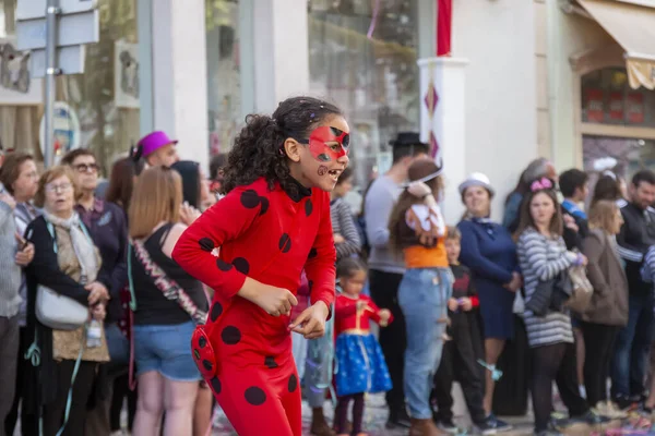 Loule Portugal Fevereiro 2020 Festa Carnaval Carnaval Participantes Desfile Cidade — Fotografia de Stock