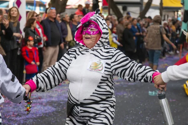 Loule Portugal Fevereiro 2020 Festa Carnaval Carnaval Participantes Desfile Cidade — Fotografia de Stock