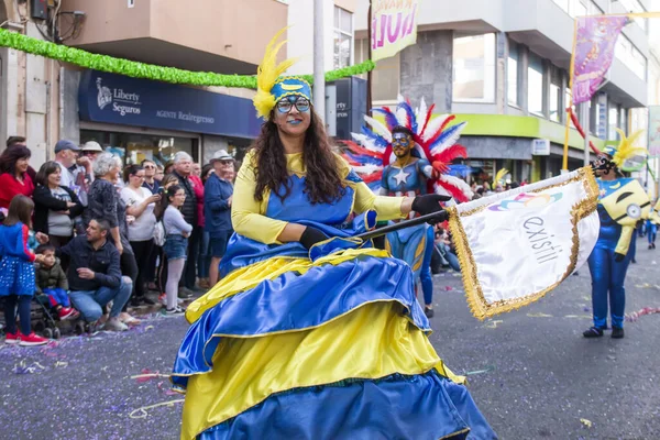 Loule Portugal Febrero 2020 Colorido Carnaval Carnaval Parade Festival Participantes — Foto de Stock