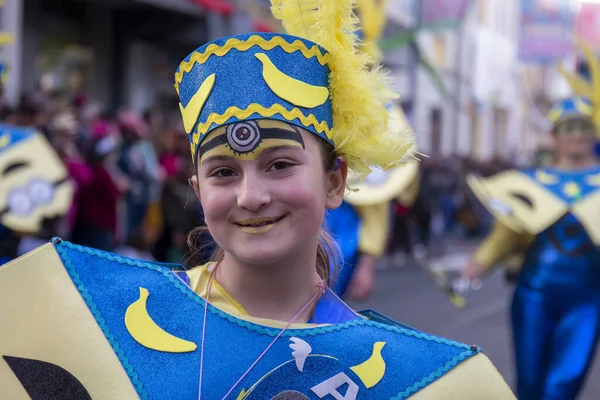 Loule Portogallo Febbraio 2020 Carnevale Colorato Carnevale Partecipanti Festival Parade — Foto Stock