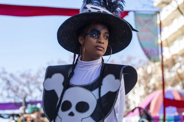 Loule Portugal Februari 2020 Kleurrijk Carnaval Carnaval Parade Festival Deelnemers — Stockfoto