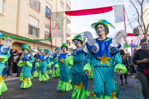 Loule Portugal Februar 2020 Bunte Karnevals Carnaval Parade Loule Portugal — Stockfoto