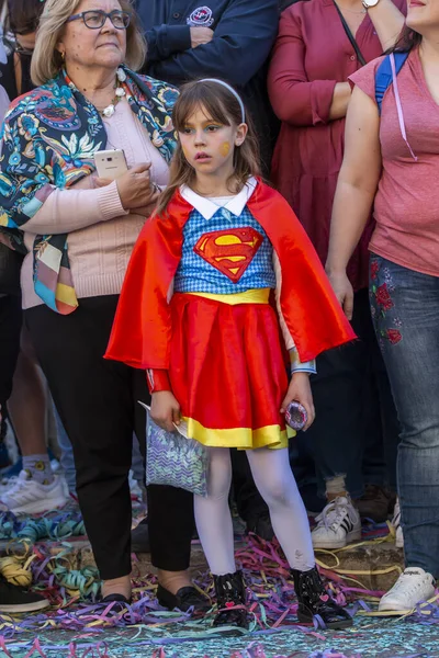 Loule Portugal February 2020 Color Ful Carnival Carnaval Peserta Festival Stok Foto Bebas Royalti