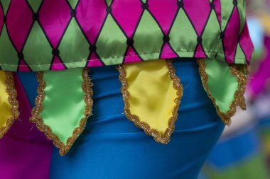 Loule, Portekiz - Şubat 2020: Loule, Portekiz 'deki Renkli Karnaval Festivali katılımcıları.