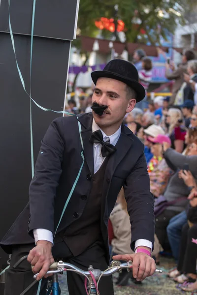 Loule Portugal Fevereiro 2020 Festa Carnaval Carnaval Participantes Desfile Cidade — Fotografia de Stock