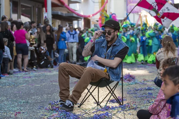 Loule Portugal Fevereiro 2020 Festa Carnaval Carnaval Participantes Desfile Cidade — Fotografia de Stock