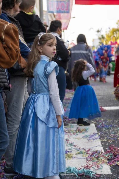 Loule Portugal Fevereiro 2020 Festa Carnaval Carnaval Participantes Desfile Cidade — Fotografia de Stock