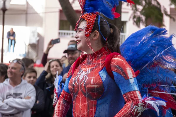 Loule Portugal Febrero 2020 Colorido Carnaval Carnaval Parade Festival Participantes — Foto de Stock