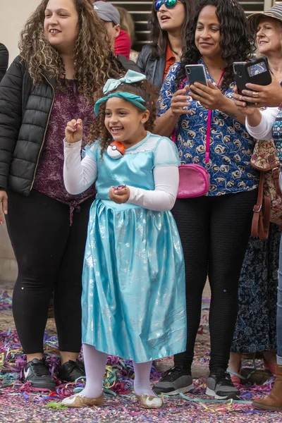 Loule Portugal Fevereiro 2020 Festa Carnaval Carnaval Participantes Desfile Cidade — Fotografia de Stock