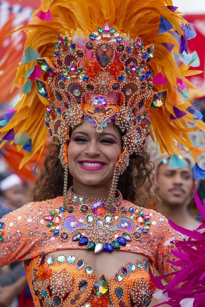 Loule Portugalsko Únor 2020 Barevný Karneval Karnevalový Účastníci Průvodu Loule — Stock fotografie