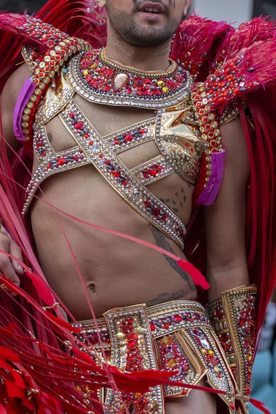 Loule Portugal Februari 2020 Färgglada Karneval Carnaval Paradfestivaldeltagare Loule Stad — Stockfoto