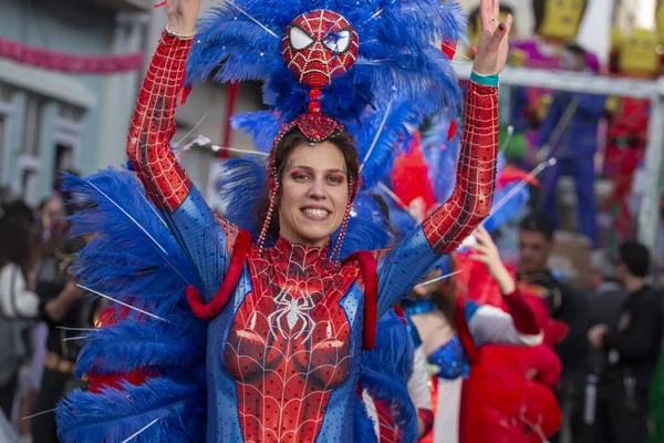 Loule Portugal Febrero 2020 Colorido Carnaval Carnaval Parade Festival Participantes — Foto de Stock