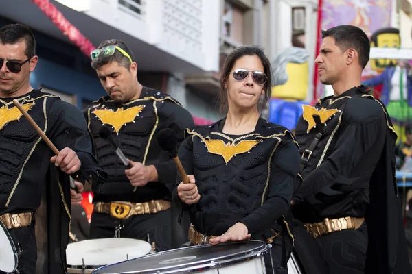 Loule Portugal Fevereiro 2020 Festa Carnaval Carnaval Participantes Desfile Cidade — Fotografia de Stock