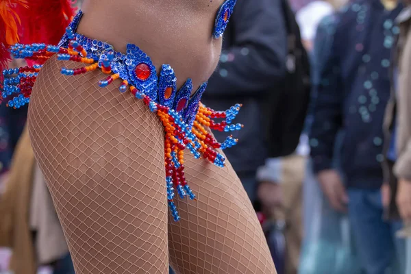 Loule Portugal Fevereiro 2020 Festa Carnaval Carnaval Participantes Desfile Cidade — Fotografia de Stock