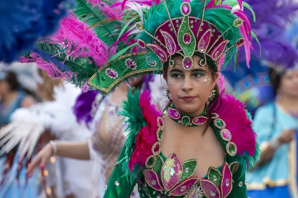 Loule Portugal Février 2020 Carnaval Coloré Carnaval Participants Festival Parade — Photo