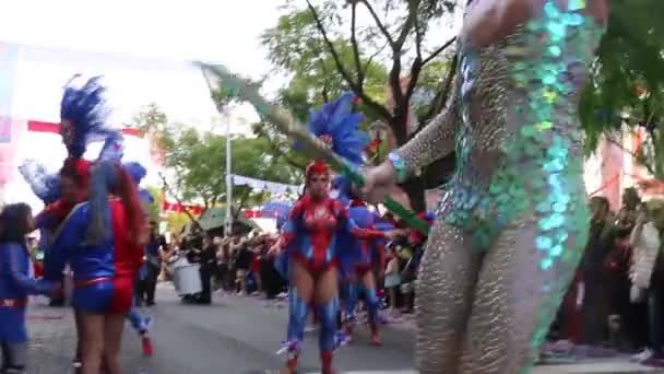 Loule Portugal Febrero 2020 Colorido Carnaval Carnaval Parade Festival Participantes — Vídeos de Stock