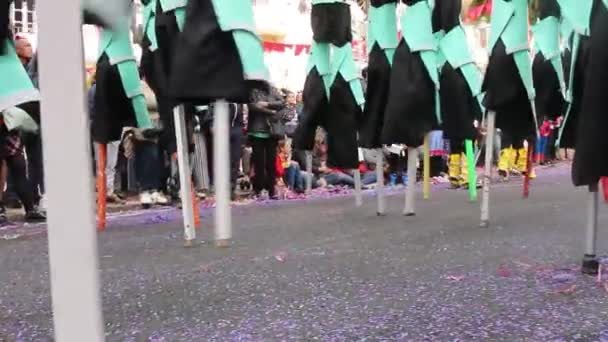 Loule Portugal Fevereiro 2020 Festa Carnaval Carnaval Participantes Desfile Cidade — Vídeo de Stock