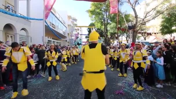 Loule Portugal Febrero 2020 Colorido Carnaval Carnaval Parade Festival Participantes — Vídeos de Stock