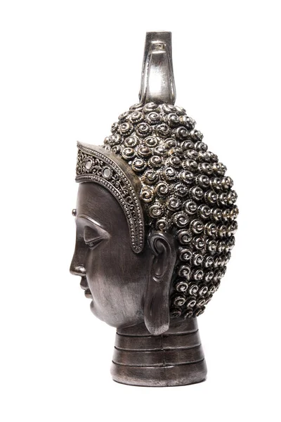 Buddha Figur Dekorativer Kopf Isoliert Auf Weißem Hintergrund — Stockfoto